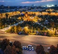 Aerial view of Amir Temur Square Park, Tashkent Uzbekistan Royalty Free Stock Photo