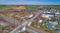 Aerial View of an Amish Mud Sale with Lots of Buggies and Farm Equipment Royalty Free Stock Photo