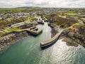 Aerial view of Amlwch Harbour on Anglesey, North Wales, UK Royalty Free Stock Photo