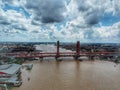 Aerial View of Ampera Bridge, South Sumatera