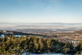 Aerial view of Anchorage from the Flattop mountain at winter Royalty Free Stock Photo