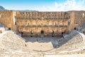 Aerial view of the ancient Aspendos amphitheater near Antalya city