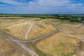 Aerial view of ancient Balasagun citadel remnants from the Burana tower, Kyrgyzst Royalty Free Stock Photo