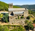 Aerial view of Serrabone Priory building, France Royalty Free Stock Photo