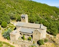 Aerial view of Serrabone Priory building, France Royalty Free Stock Photo