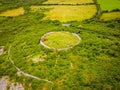 Aerial view of ancient celtic Stone RingFort remainings