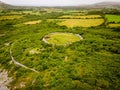 Aerial view of ancient celtic Stone RingFort remainings