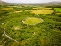 Aerial view of ancient celtic Stone RingFort remainings