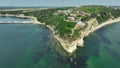 Aerial view of the Ancient Fortress at Saint Athanasius cape near town of Byala, Varna Region, Bulgaria