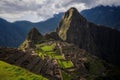 Aerial view of the ancient Inca city of Machu Picchu in the Cusco Region of Peru Royalty Free Stock Photo