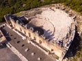 Aerial view of ancient Odeon ruins of Kibyra, Turkey