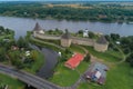 Aerial view of the ancient Old Ladoga fortress Royalty Free Stock Photo