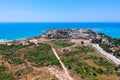 Aerial view of ancient ruins of Side town