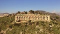 Aerial view of ancient temple of Jupiter Anxur in Terracina, Italy Royalty Free Stock Photo