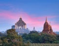 Aerial view of ancient temples in Bagan  Mandalay division  Myanmar Royalty Free Stock Photo