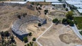 Aerial view of ancient theater in Letoon Ancient Greek City