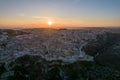 Aerial view of the ancient town of Matera at sunset, Matera, Italy Royalty Free Stock Photo