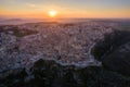 Aerial view of the ancient town of Matera at sunset, Matera, Italy Royalty Free Stock Photo