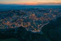 Aerial view of the ancient town of Matera at sunset, Matera, Italy Royalty Free Stock Photo