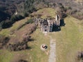 aerial view of the ancient town Monterano