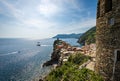 Aerial view of Vernazza village - Cinque Terre Liguria Italy Royalty Free Stock Photo