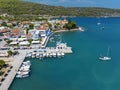 Aerial view Ancient village Epidaurus in Peloponnese, Greece