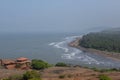 Aerial view of Anjarle Beach, Raigad, Maharashtra, India