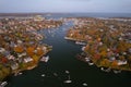 Aerial view of the Annapolis harbour and Chesapeake Bay Royalty Free Stock Photo