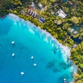 Aerial view of Anse Lazio beach, Praslin, Seychelles Royalty Free Stock Photo