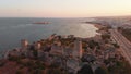 Aerial view Antik and maiden`s castle Kiz Kalesi Mersin Turkey