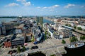 Aerial view of Antwerp city with port crane in cargo terminal. Antwerpen, Belgium Royalty Free Stock Photo