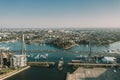 Aerial view of the Anzac Bridge and the city of Sydney, Australia during daylight Royalty Free Stock Photo