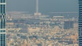 Aerial view of apartment houses and villas in Dubai city timelapse, United Arab Emirates Royalty Free Stock Photo