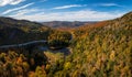 Aerial view of Appalachian Gap Road in Vermont Royalty Free Stock Photo