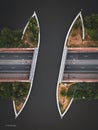 Aerial view of Aquaduct Veluwemeer, a lake in the Veluwe region near Harderwijk, the Netherlands Royalty Free Stock Photo