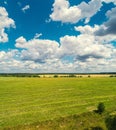 Aerial view of the countrysides on a sunny day Royalty Free Stock Photo