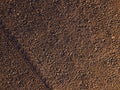 Aerial view of arable land soil ground