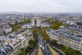 Aerial view of Arc de Triomphe, Paris Royalty Free Stock Photo