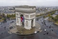 Aerial view of Arc de Triomphe, Paris Royalty Free Stock Photo