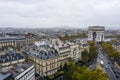 Aerial view of Arc de Triomphe, Paris Royalty Free Stock Photo