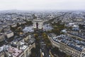 Aerial view of Arc de Triomphe, Paris Royalty Free Stock Photo