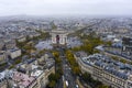 Aerial view of Arc de Triomphe, Paris Royalty Free Stock Photo