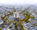 Aerial view of Arc de Triomphe, Paris Royalty Free Stock Photo