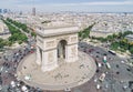 Aerial view of Arc of Triumph, Paris Royalty Free Stock Photo