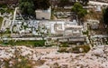 Aerial view of a Archeological site near Acropolis of Athens, Greece