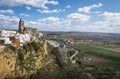 Aerial view of Arcos de la Frontera with St. Mary Parish Church - Cadiz Province, Andalusia, Spain