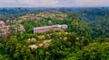 Aerial view area house in the jungle.