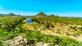 Aerial view of the area surrounding the Ge-Selati River where it joins the Olifants River in Kruger National Park Royalty Free Stock Photo