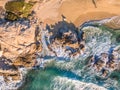 Aerial view of Aregno beach in Corsica Royalty Free Stock Photo