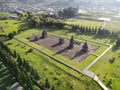 Aerial view of arjuna temple complex at Dieng Plateau, Indonesia Royalty Free Stock Photo